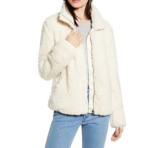NEW Thread & Supply Wubby Fleece Zip Jacket in Milk Size M NWT